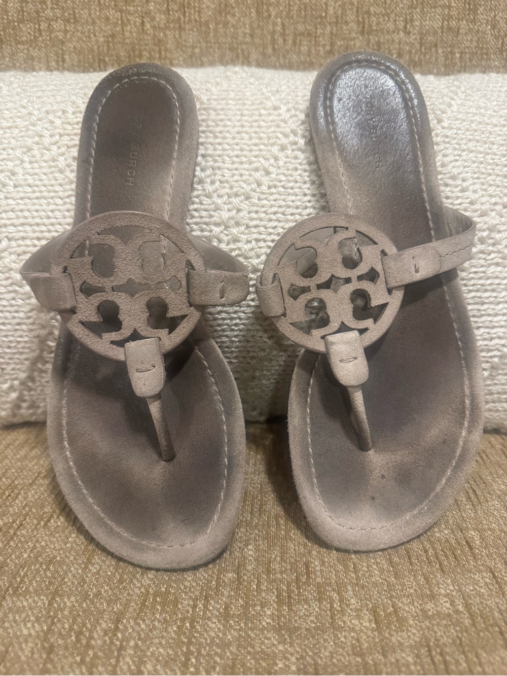 TORY BURCH SUEDE MILLER SANDALS SIZE 7.5